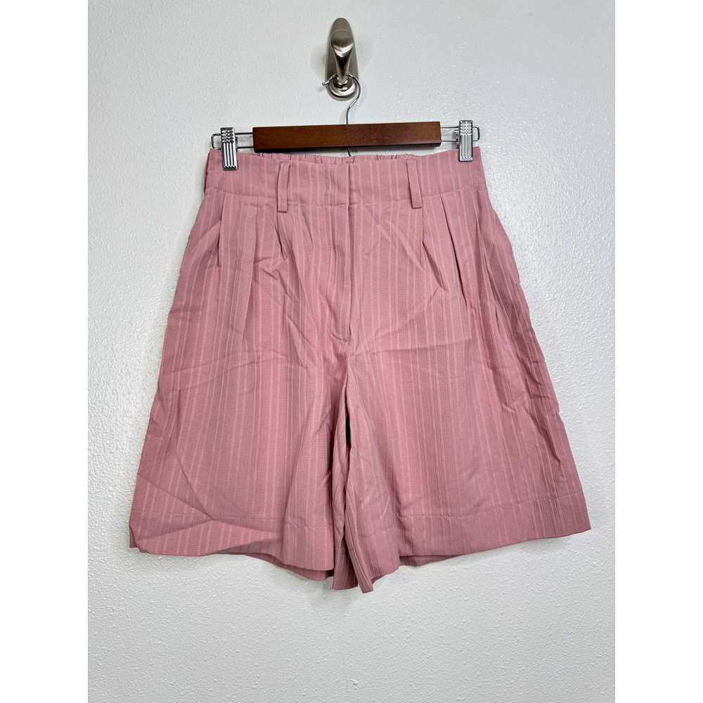 Halara Pink High Waisted Pleated Textured Shorts Size S NWT 02627892